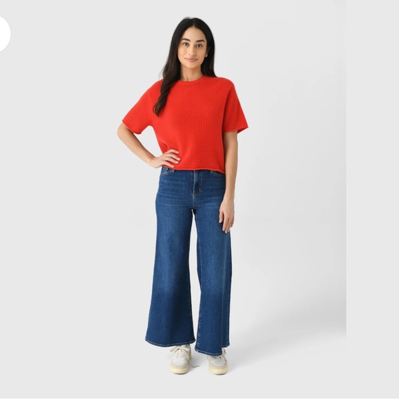 White + Warren Cashmere Waffle Mesh Tee Top Sweater XS - Picture 8 of 9